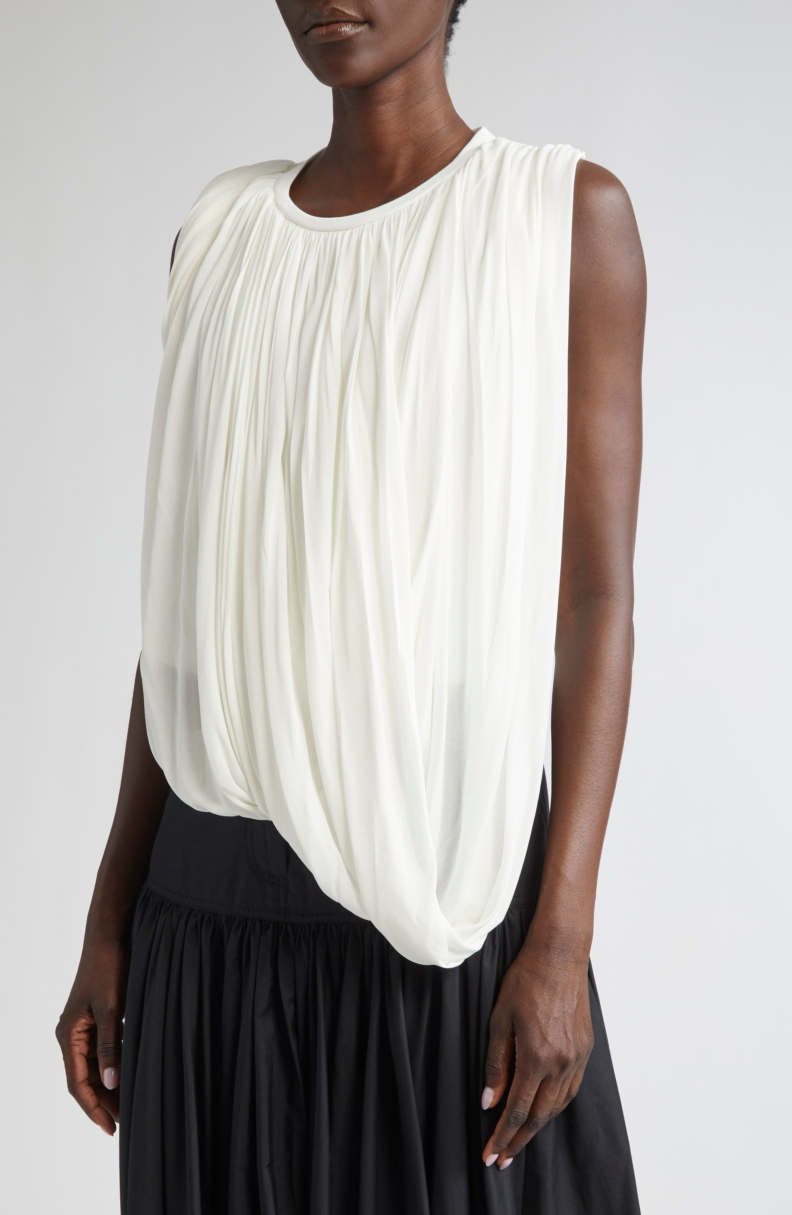 Giambattista Valli Asymmetric Drape Top in Ivory at Nordstrom - 4
