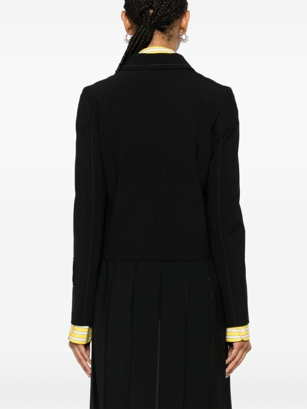 contrast-stitching jacket - 4
