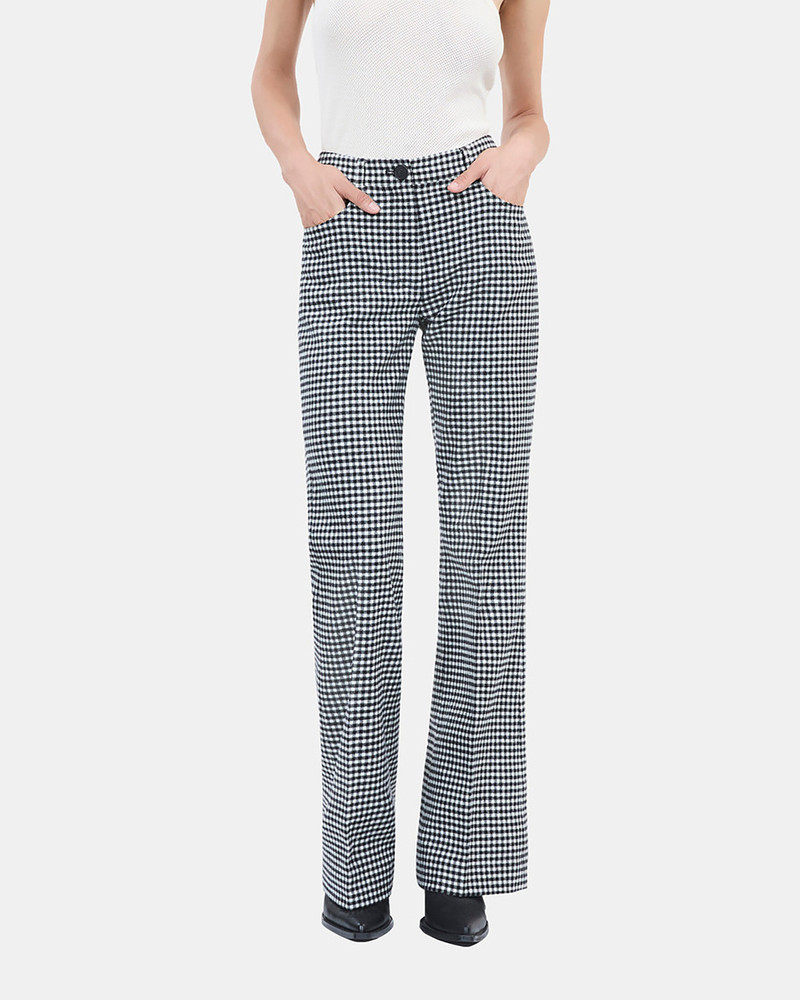 VICHY CHECK FLARE TROUSERS 4