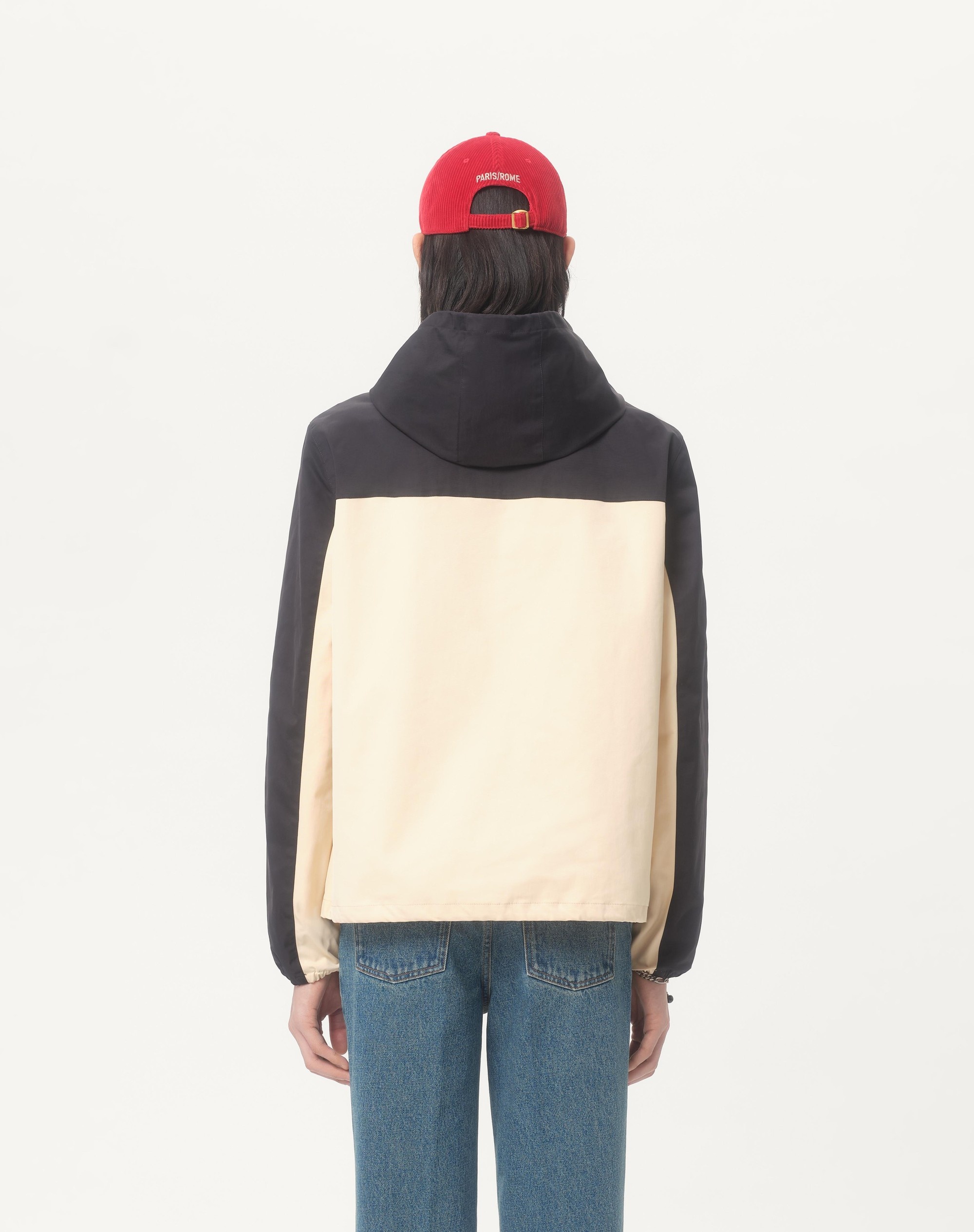 NYLON HOODED WINDBREAKER WITH VLOGO PATCH - 7