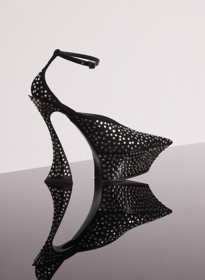 black studded  platform strappy fang 95 mules 1