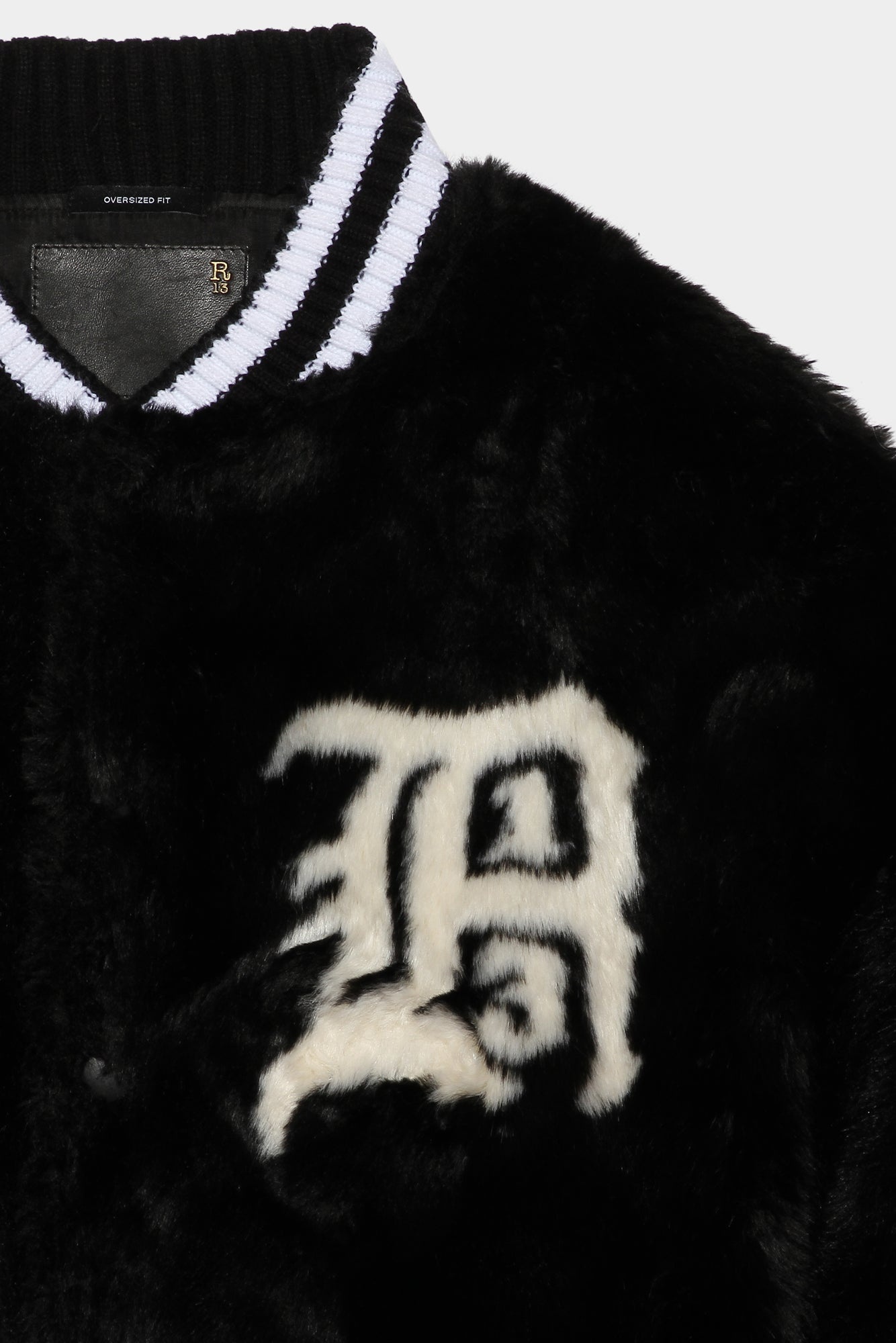 FURRY LOGO BOMBER - BLACK - 5