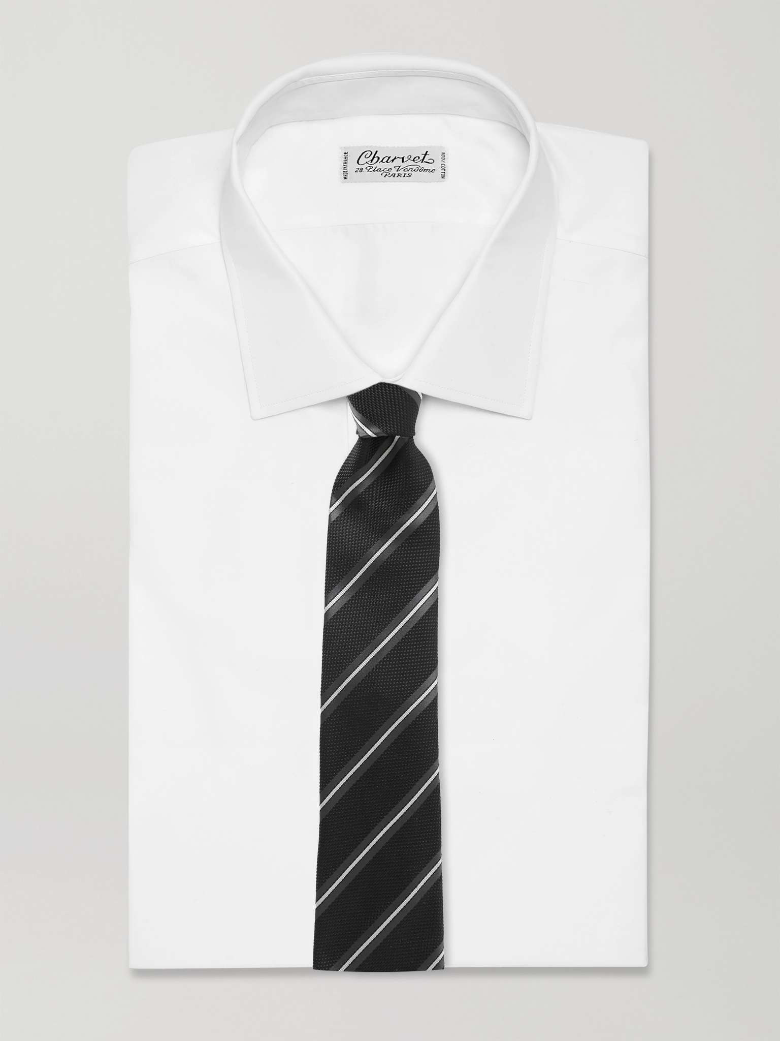 8cm Striped Knitted Silk Tie - 2