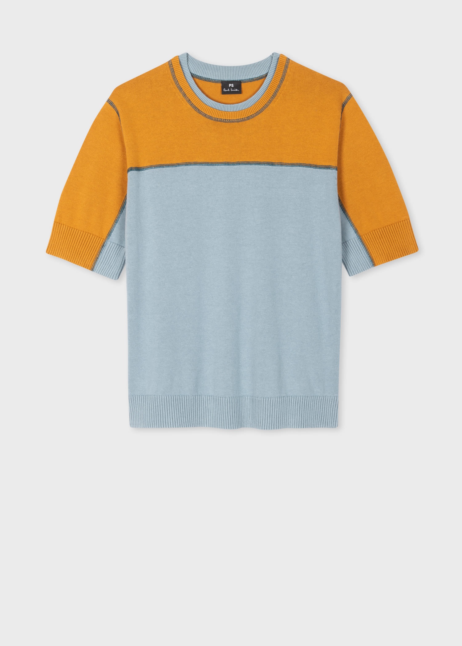 Blue Contrast Knitted Top - 1