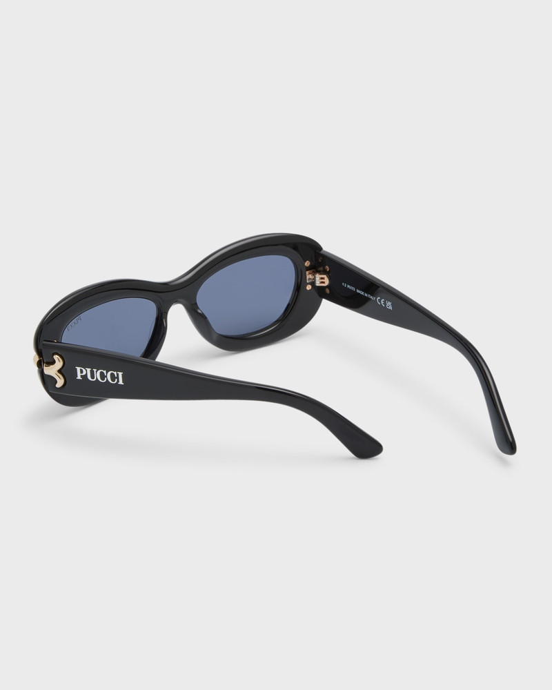 PUCCI Filigree Acetate Round Sunglasses outlook