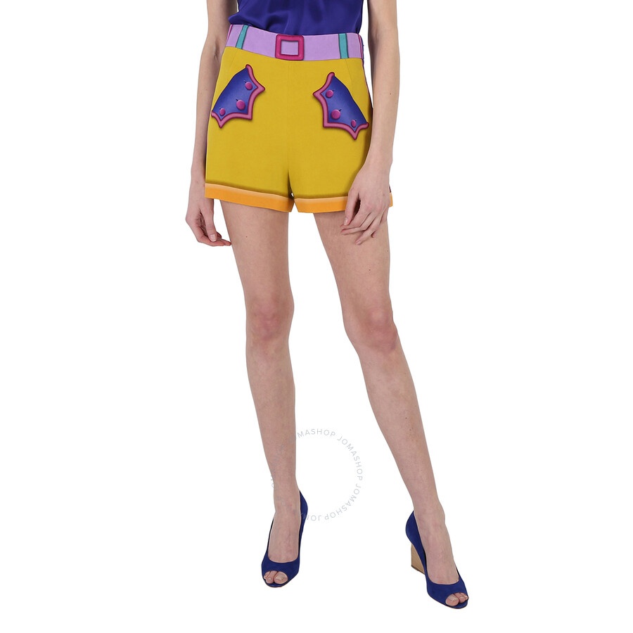 Moschino Ladies Multi Woven Patchwork Printed Shorts, Brand Size 40 (US Size 6) - 3