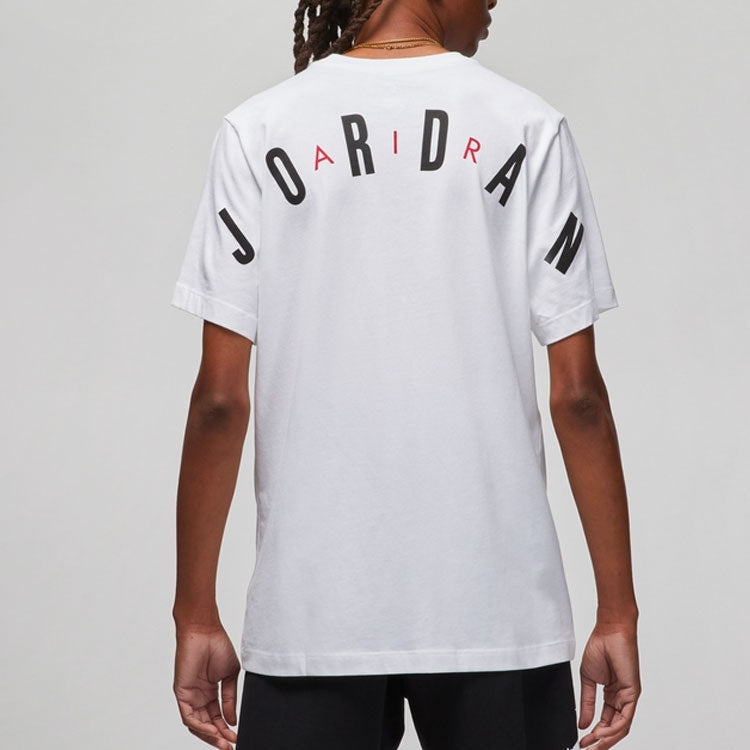 Air Jordan Alphabet Flying Man Logo Printing Round Neck Casual Short Sleeve White DM1463-100 - 5