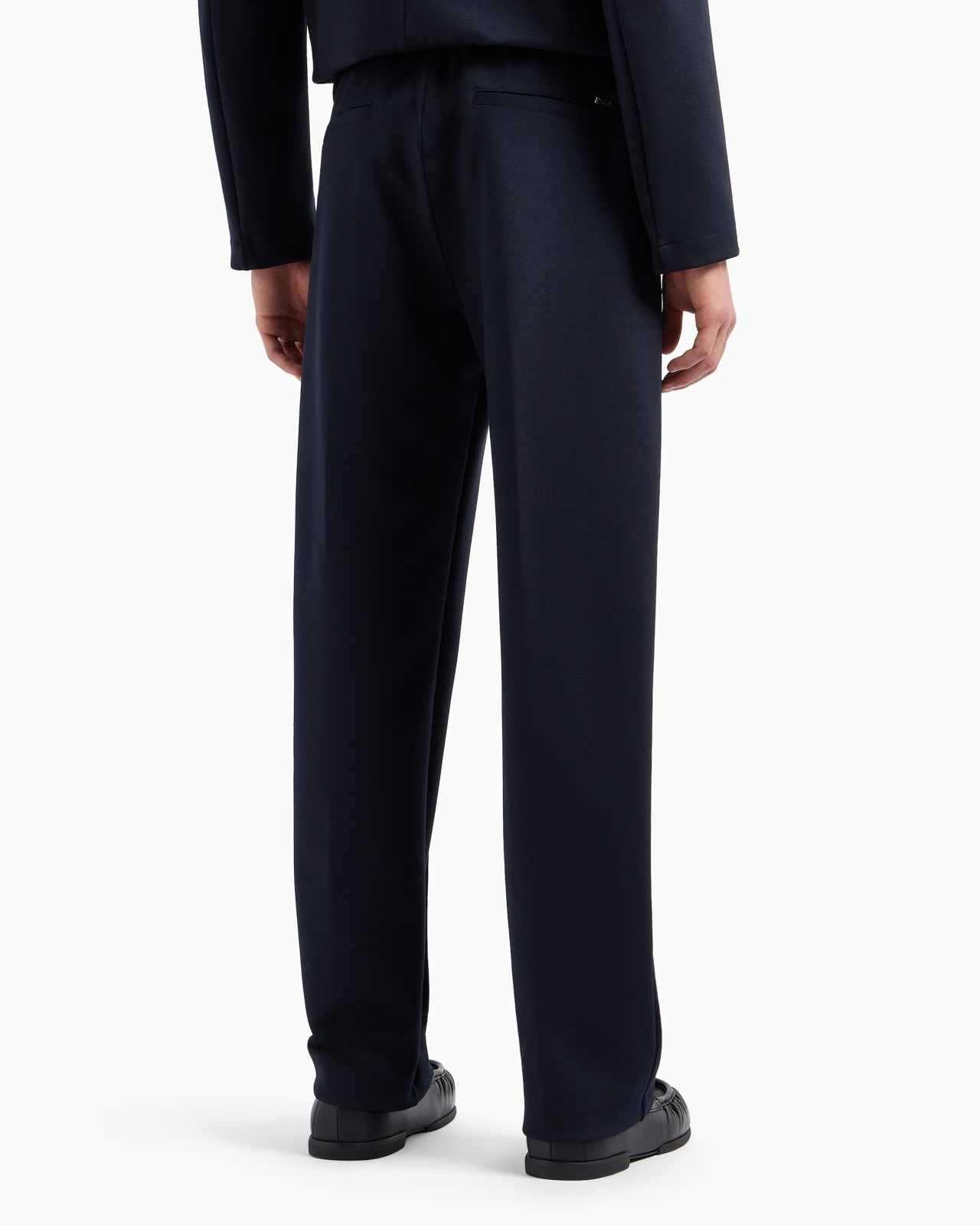 Soft wool-blend cloth trousers with ribs and elastic waist - 3