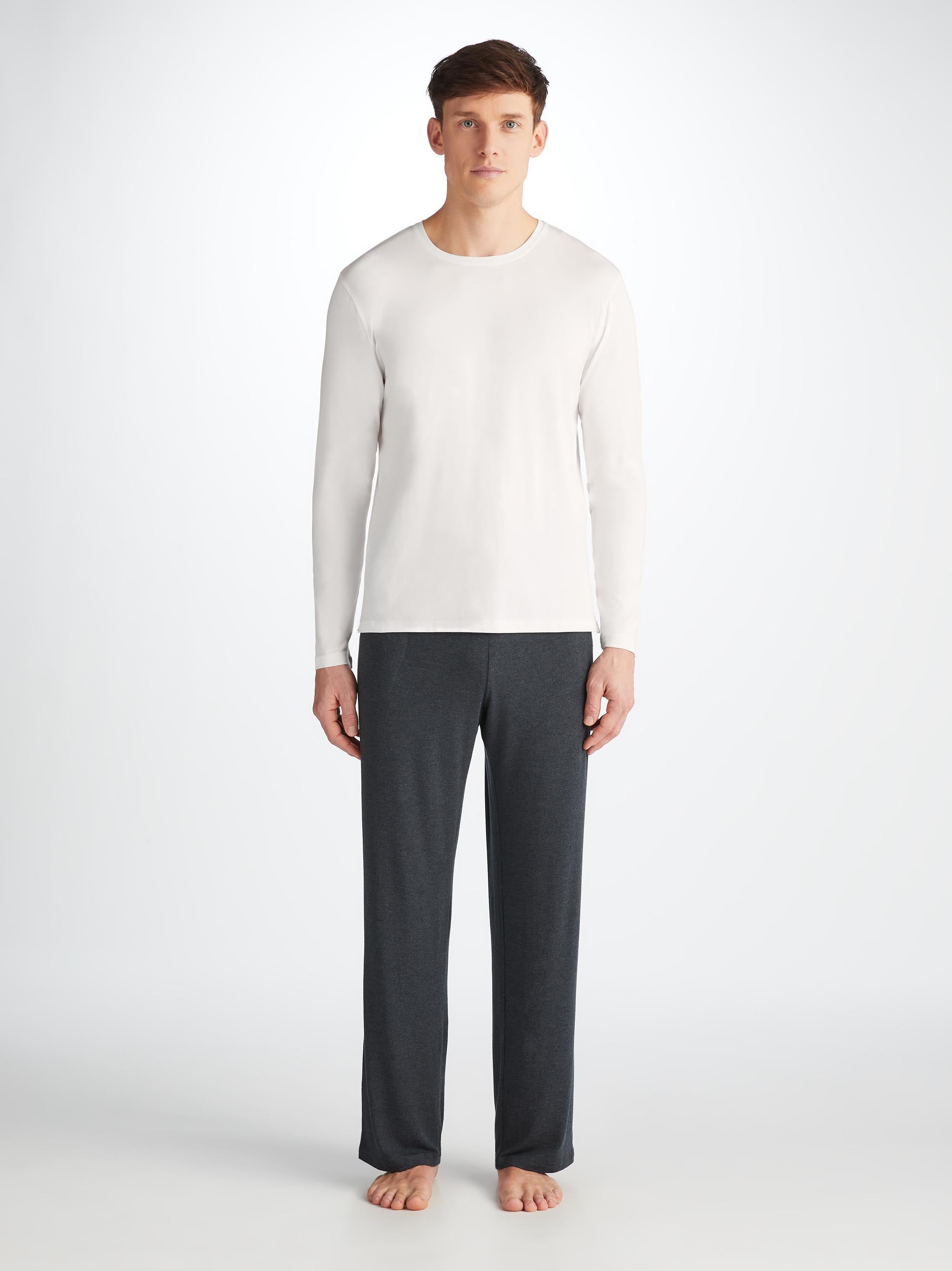 Men's Long Sleeve T-Shirt Basel Micro Modal Stretch White - 3