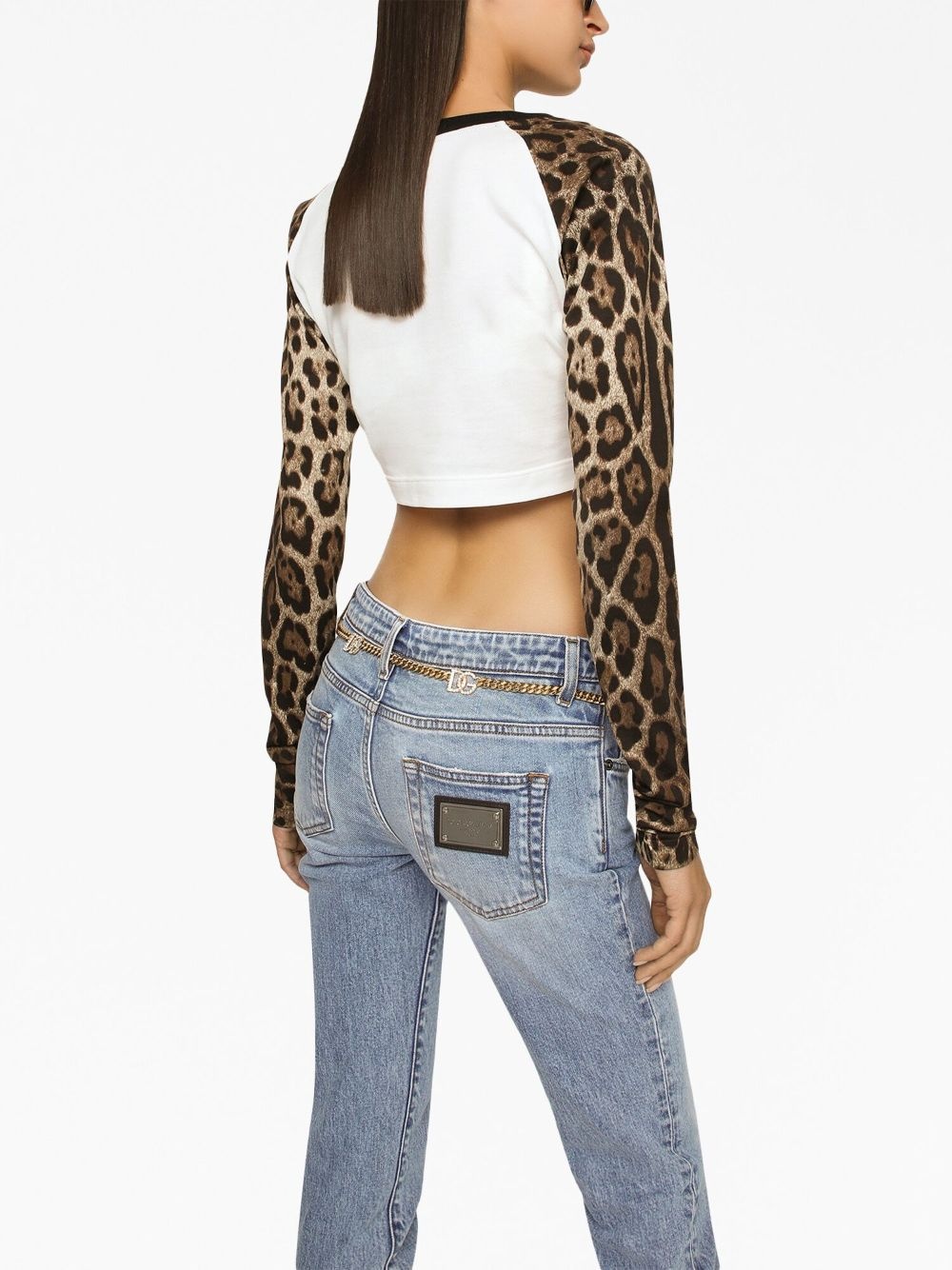 logo-patch low-rise bootcut jeans - 5
