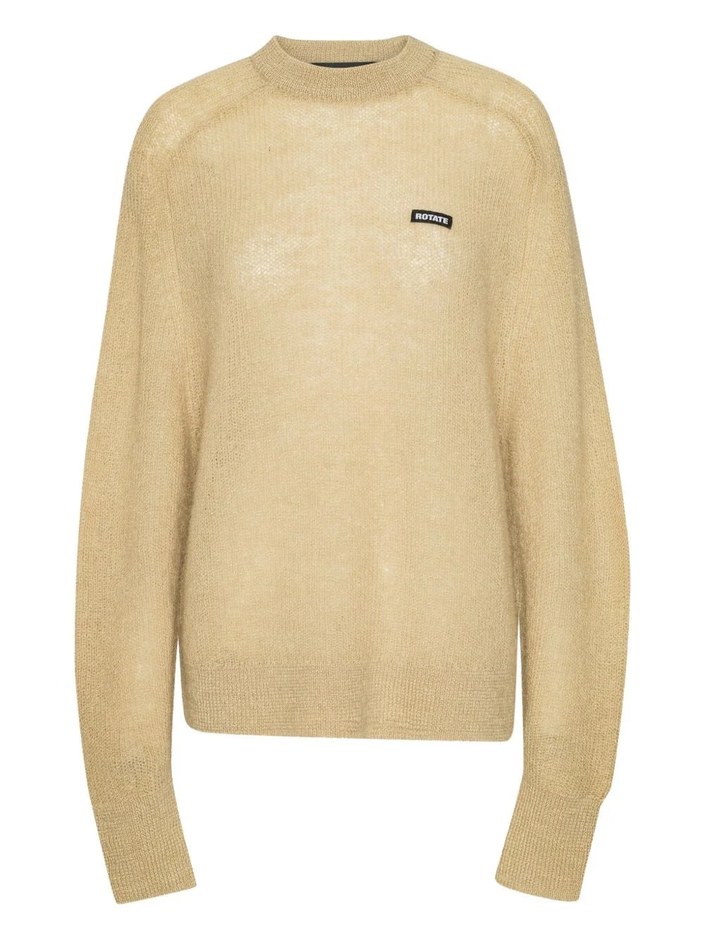 logo-label knitted sweater - 1