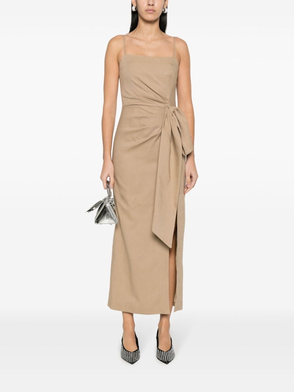 gathered-detail maxi dress - 4