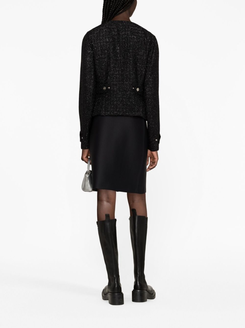 Medusa Head single-breasted tweed jacket - 4