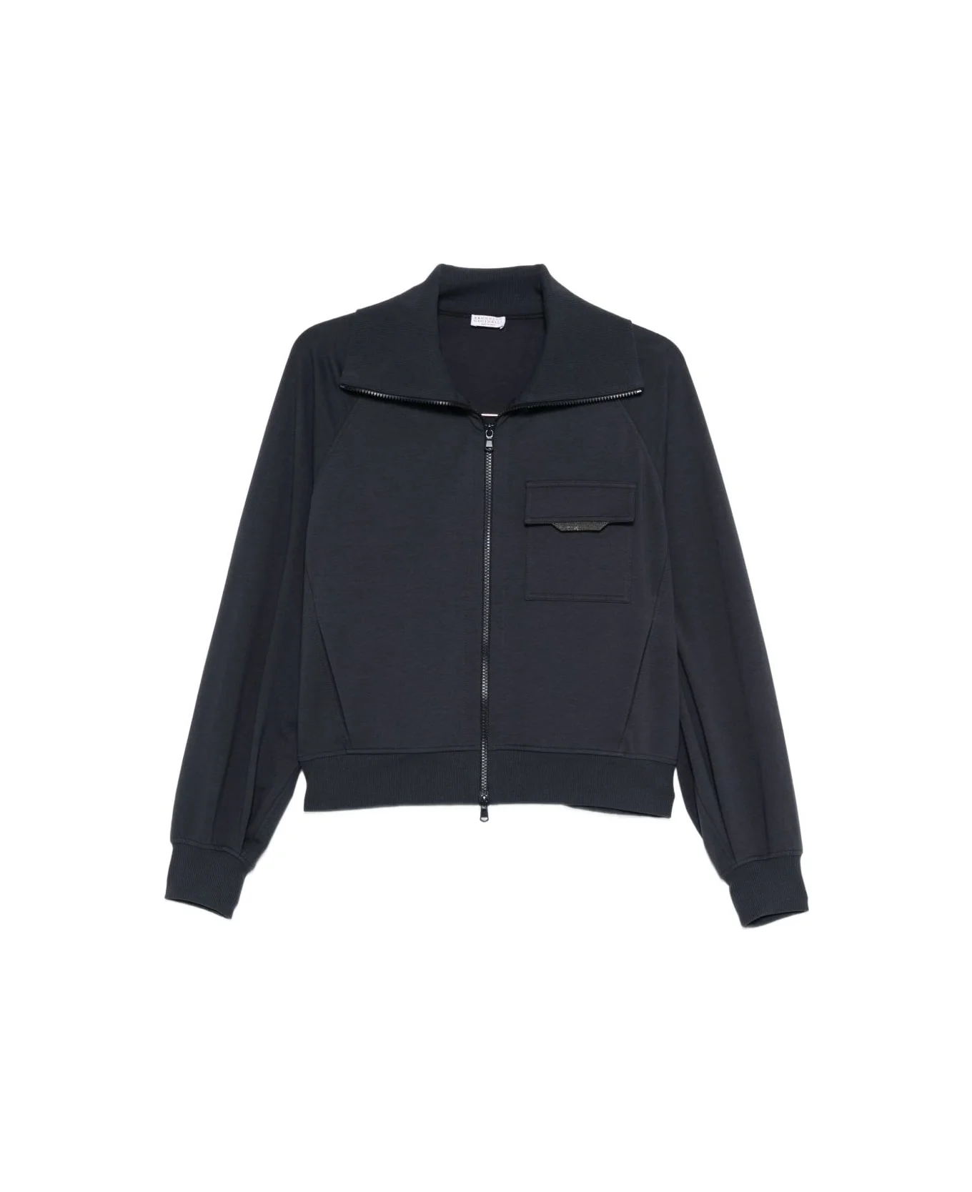 Cotton Zipped Sweatshirt - 1