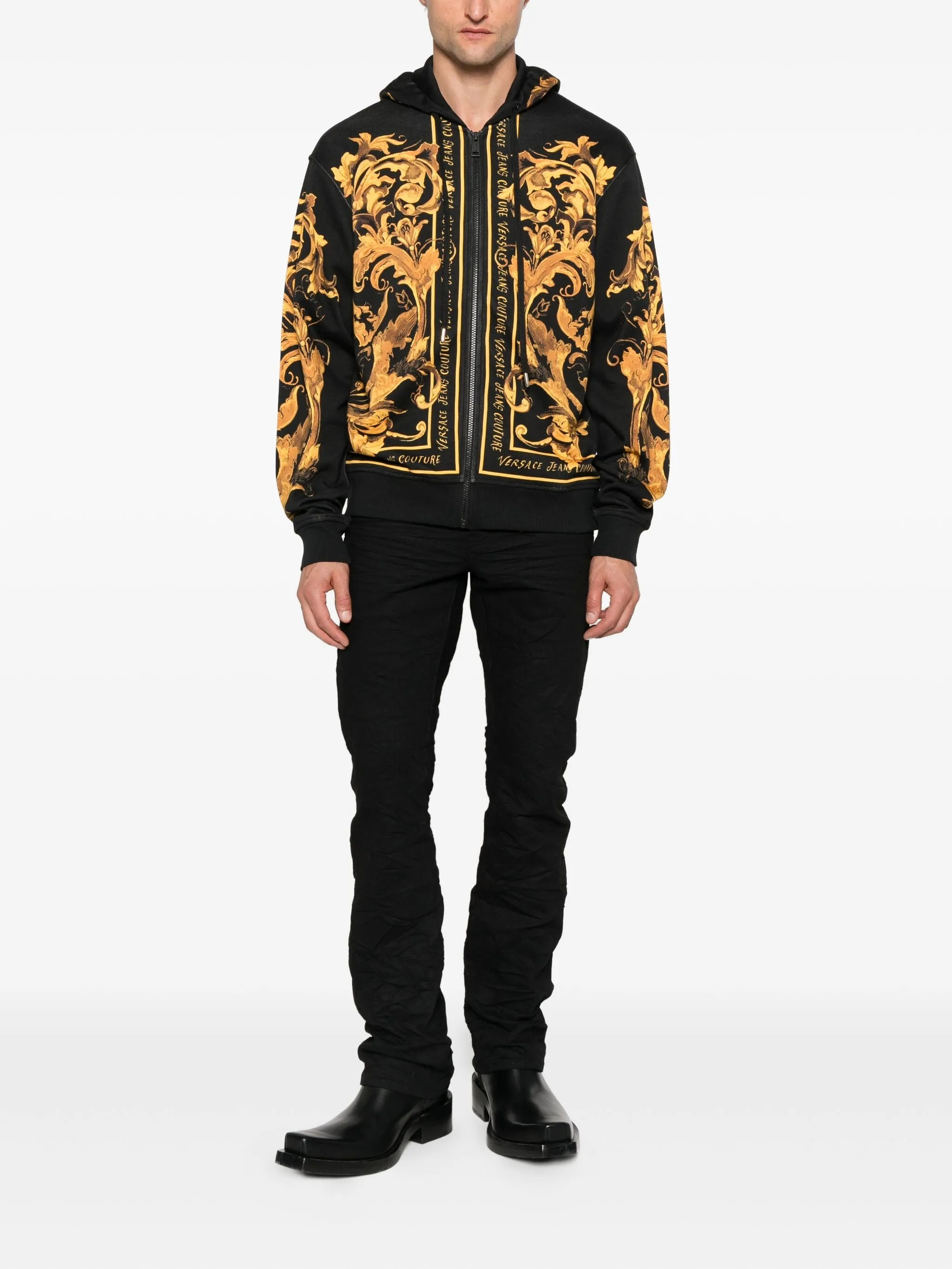 Versace Jeans Couture Baroque-print Zip-up Hoodie - 5