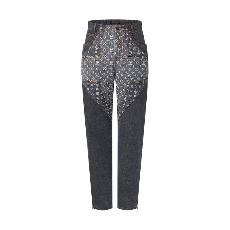 Monogram Flower Denim Pants 1