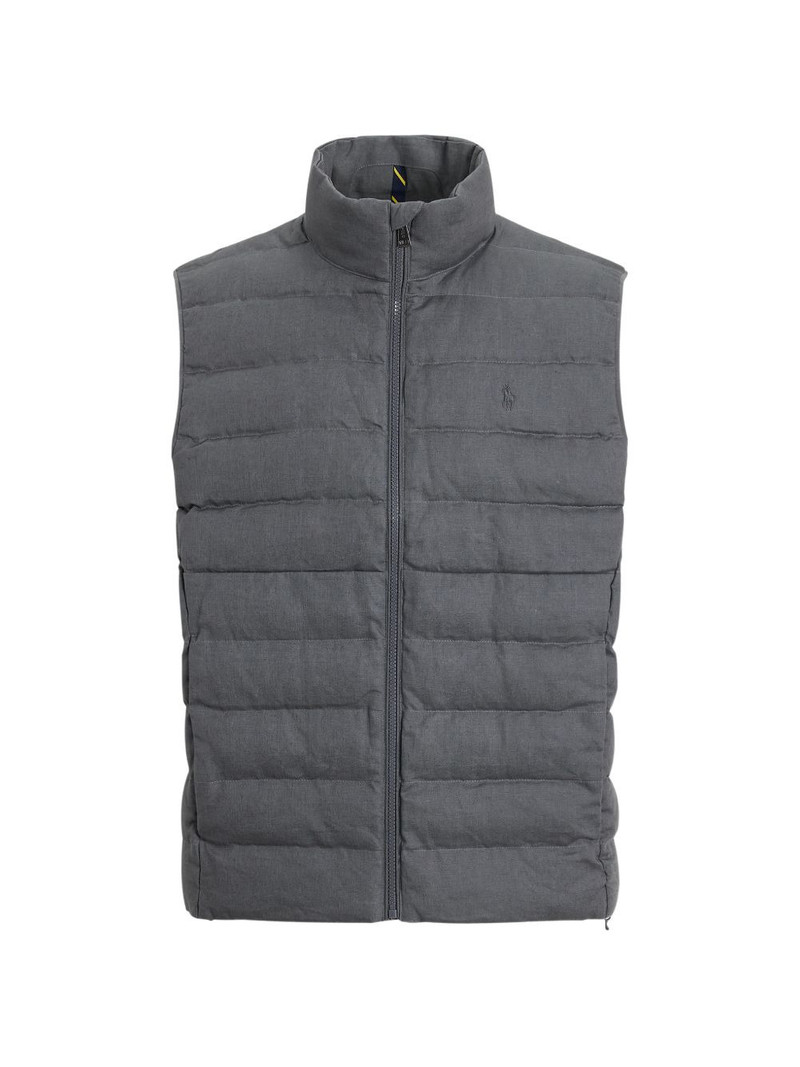 woven quilted linen gilet 1