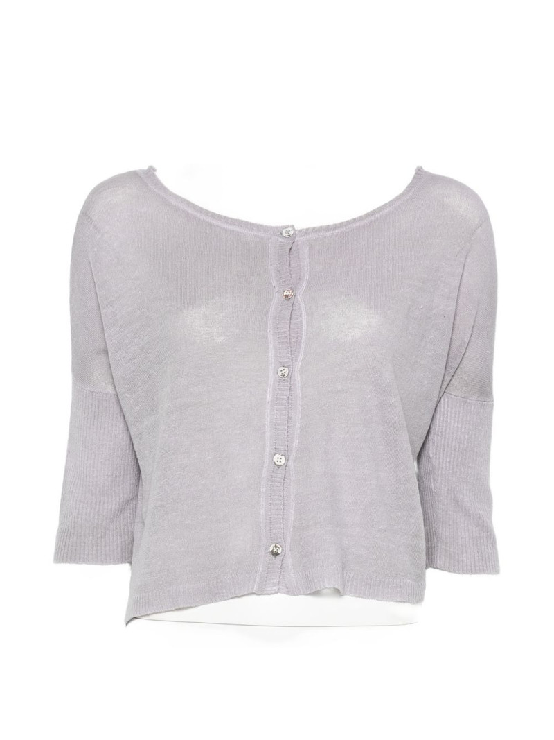 fine-knit button-up cardigan 1