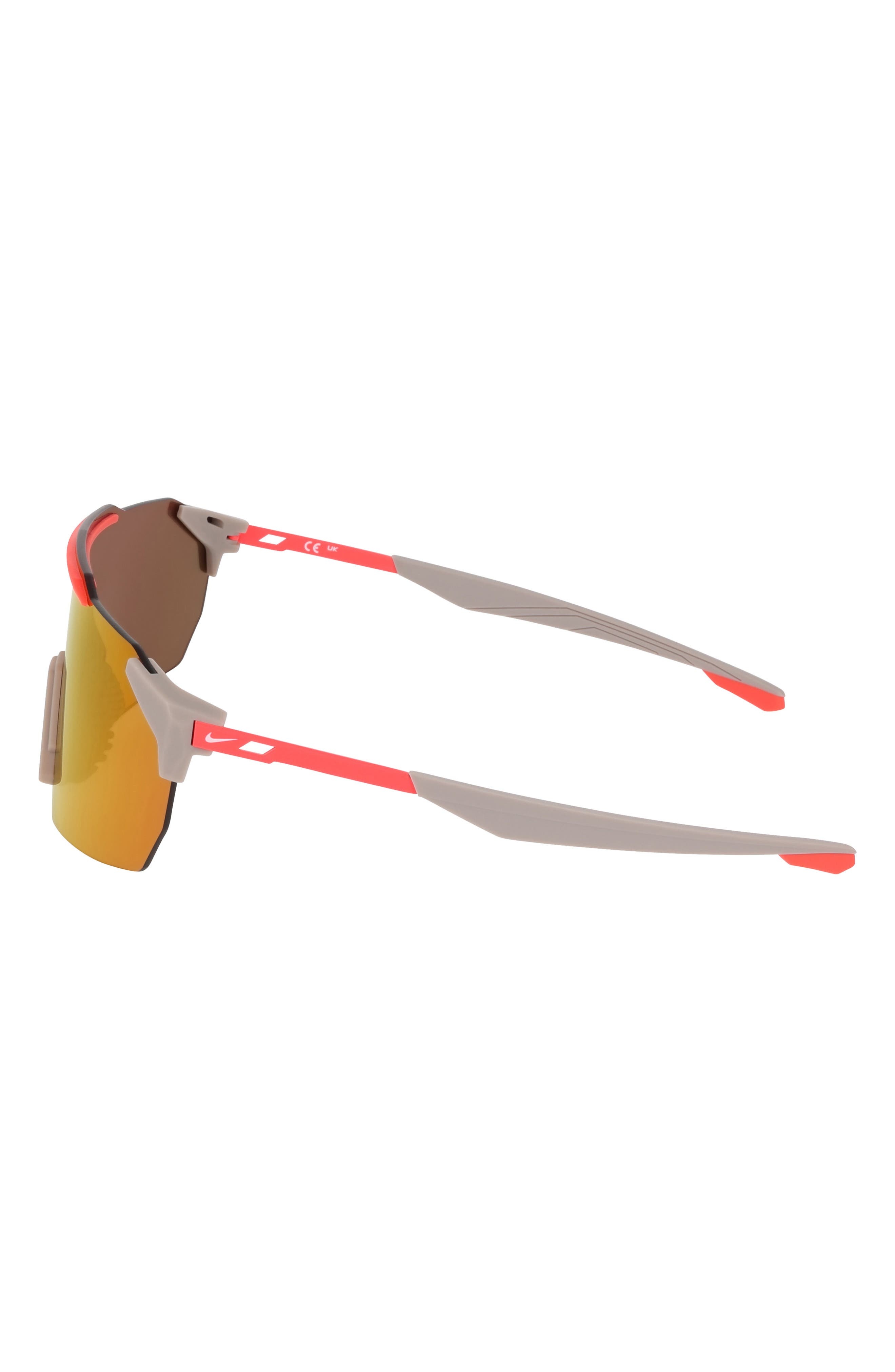Nike Limitless 61mm Shield Sunglasses in College Grey /Orange Mirror at Nordstrom - 7