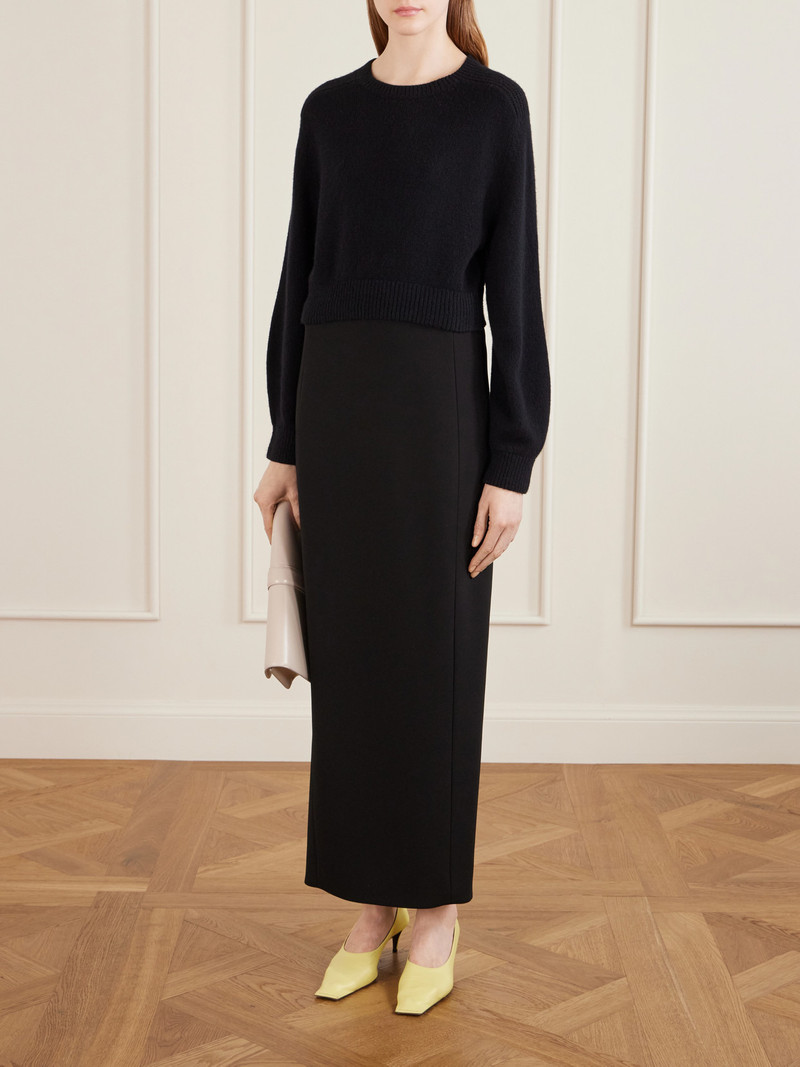 KHAITE Lyle Crepe Midi Skirt outlook