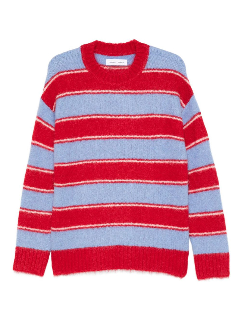 striped crew-neck sweater 1