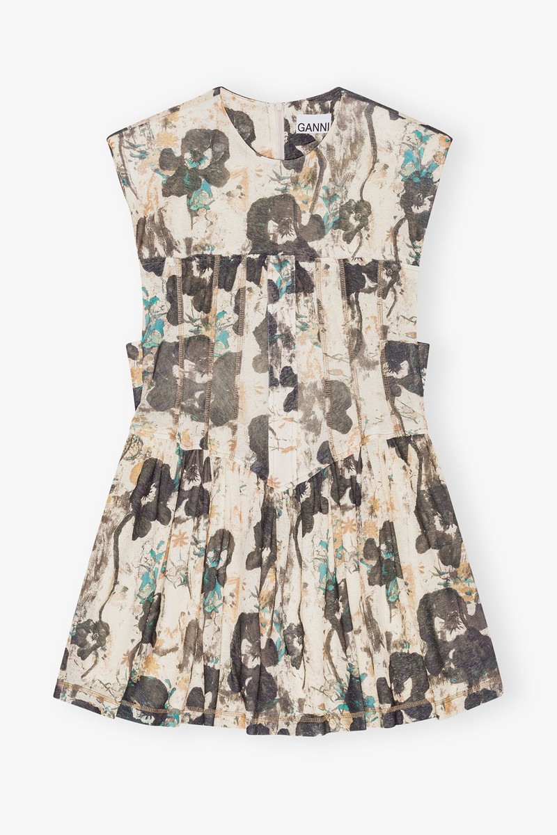 PRINTED MARL MESH CORSET MINI DRESS 1