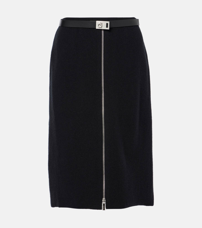 Zip-up belted pencil skirt - 1