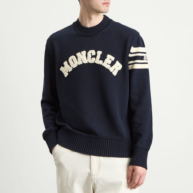 Moncler Moncler Logo Crew Neck Cotton Knitwear outlook