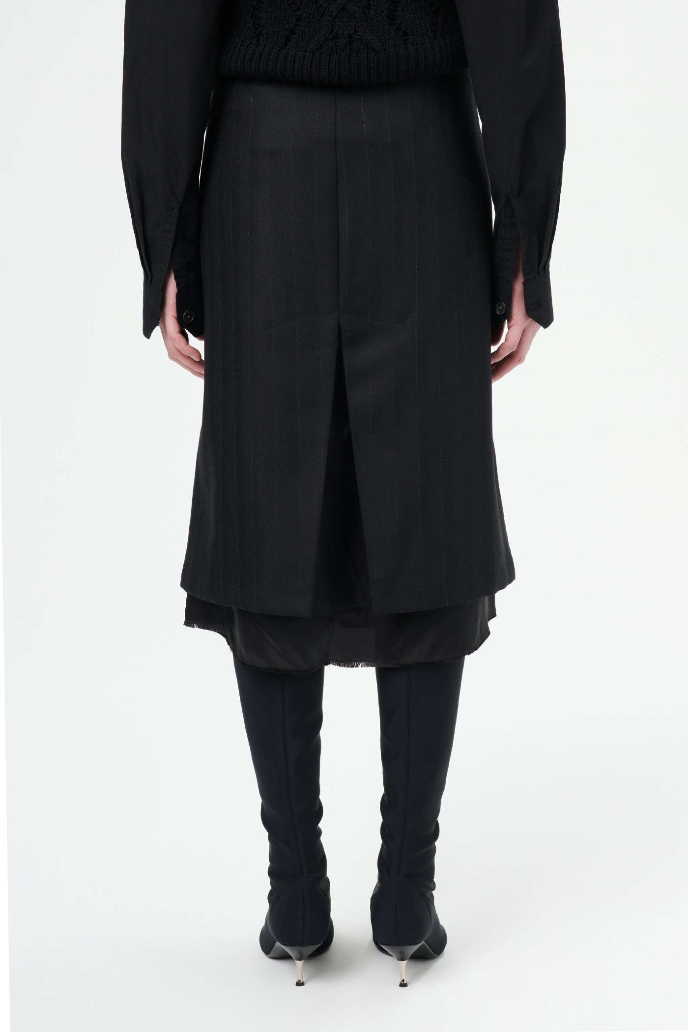 Clasp Skirt Maitre D Black Wool - 7
