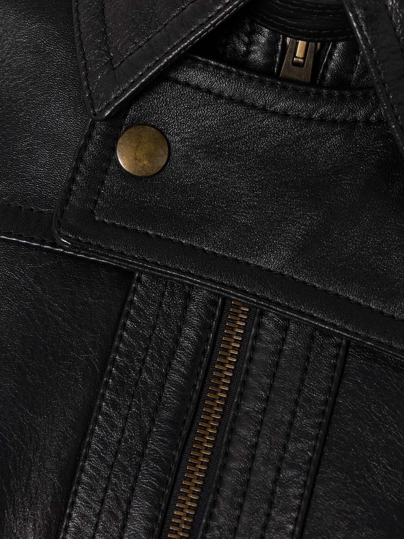 Paneled leather jacket - 4
