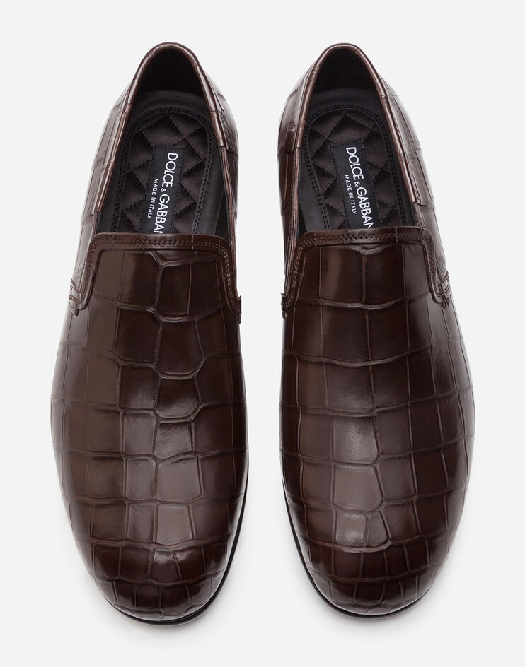 Crocodile nappa slip-on shoes - 4