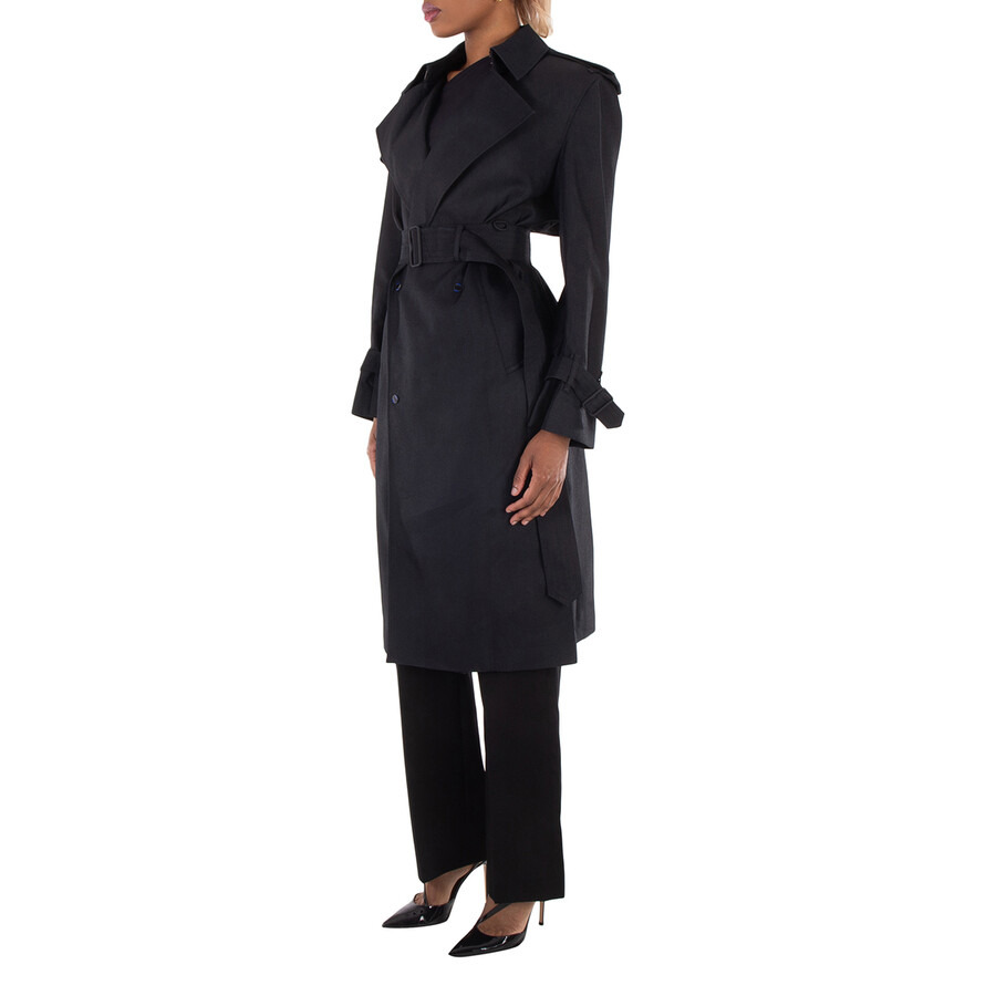 Burberry Silk Blend Double-Breasted Trench Coat - 2