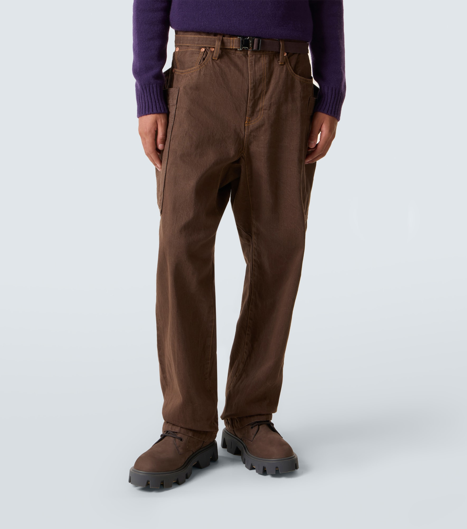 Belted cargo jeans - 3