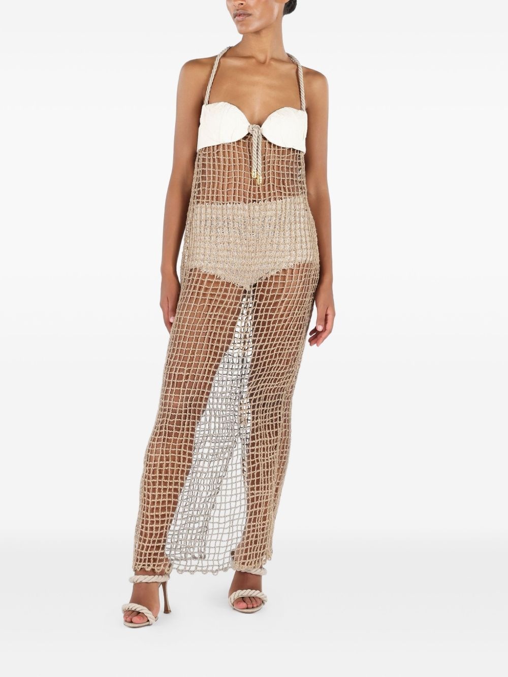 sheer midi dress - 2