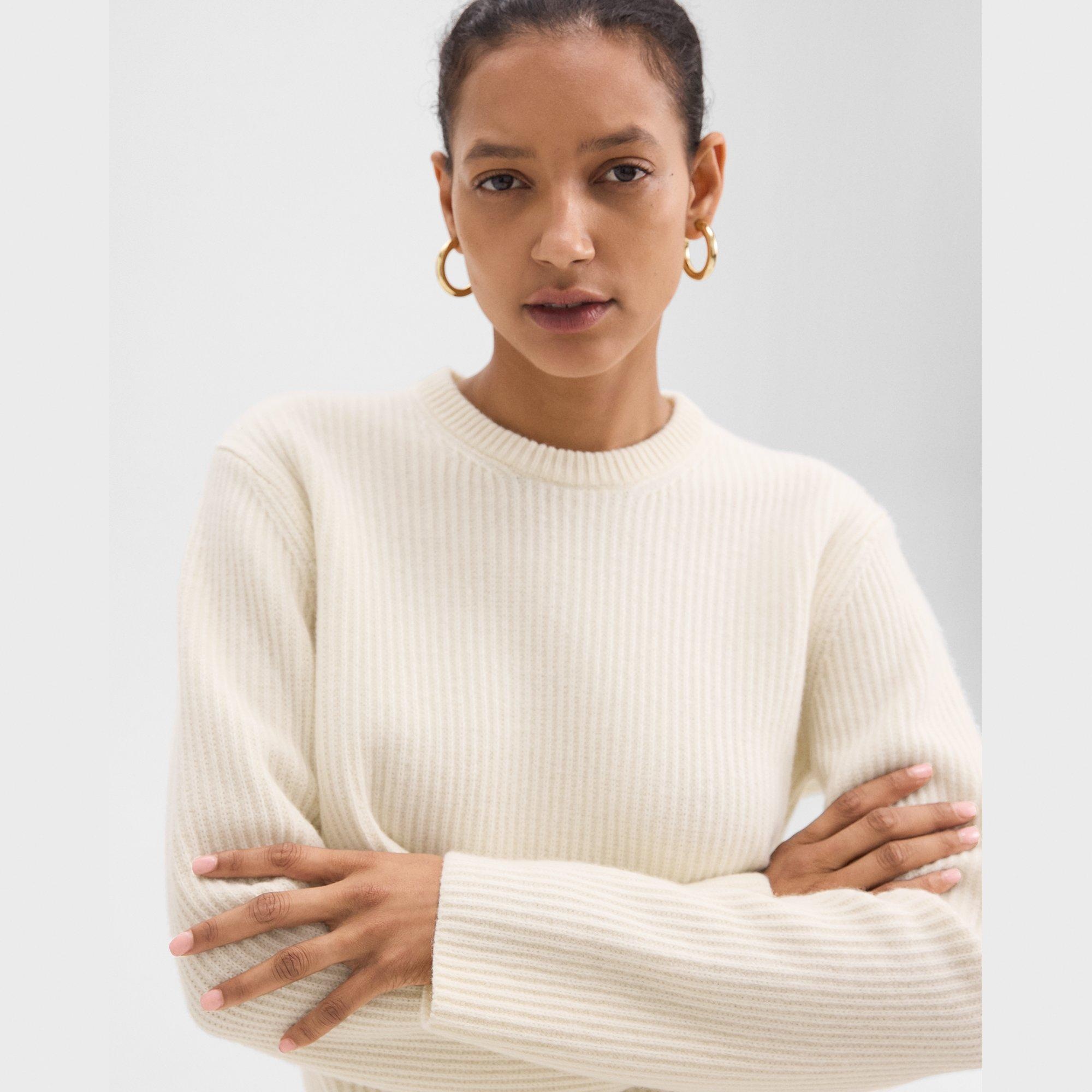 Crewneck Sweater in Felted Wool-Cashmere - 5