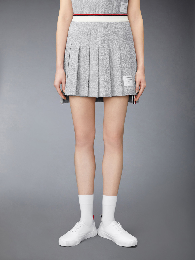 Thom Browne COTTON TWEED PLEATED MINI SKIRT outlook