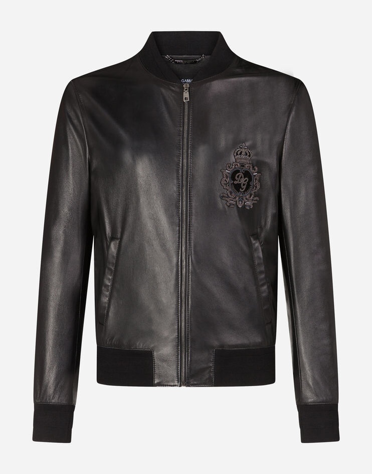 Leather jacket with patch - 3