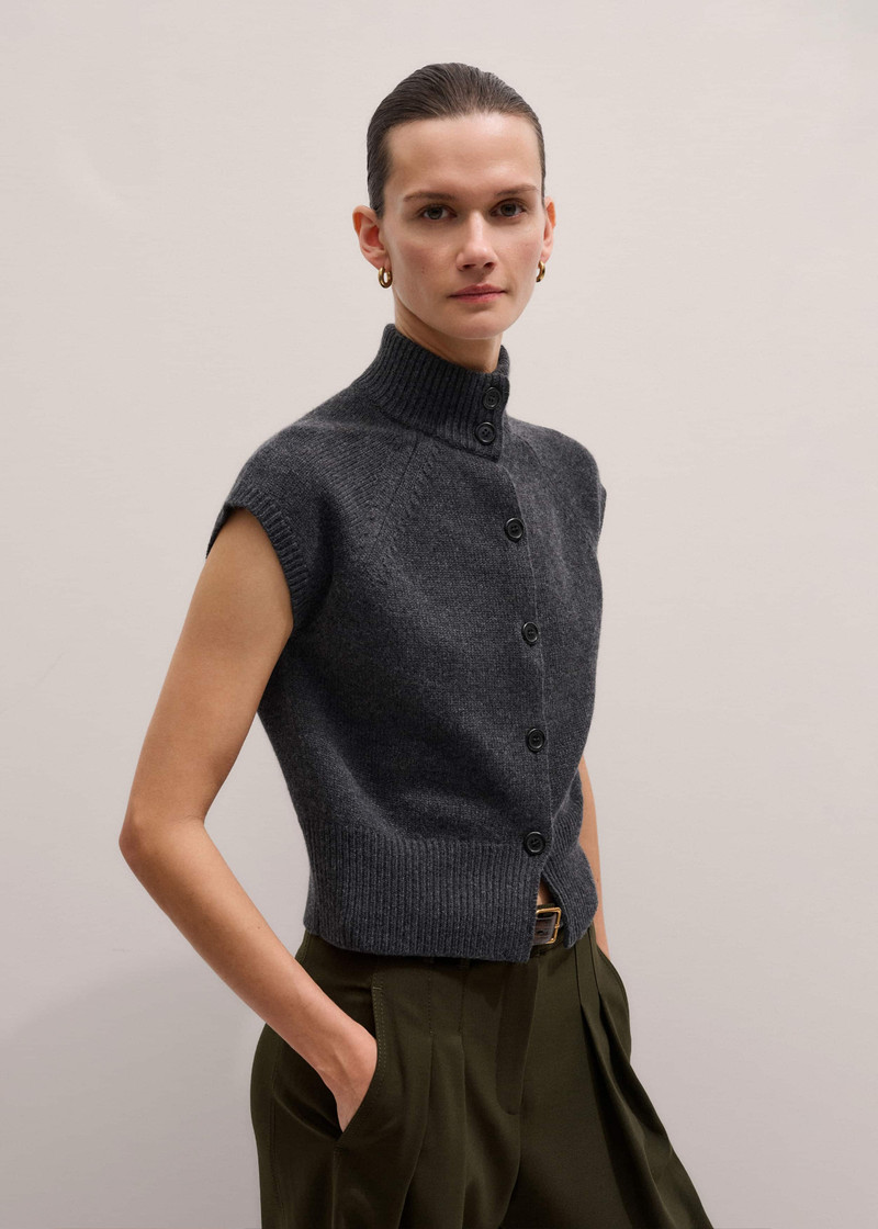 High Neck Relaxed Vest 6