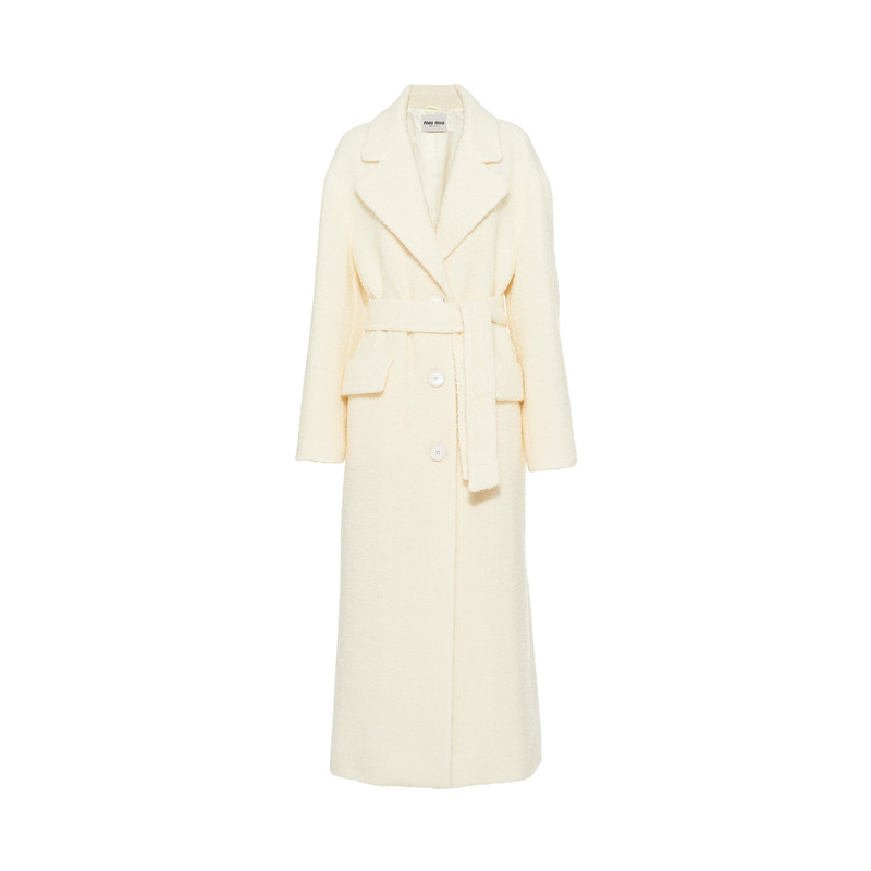 Single-breasted bouclé coat 1