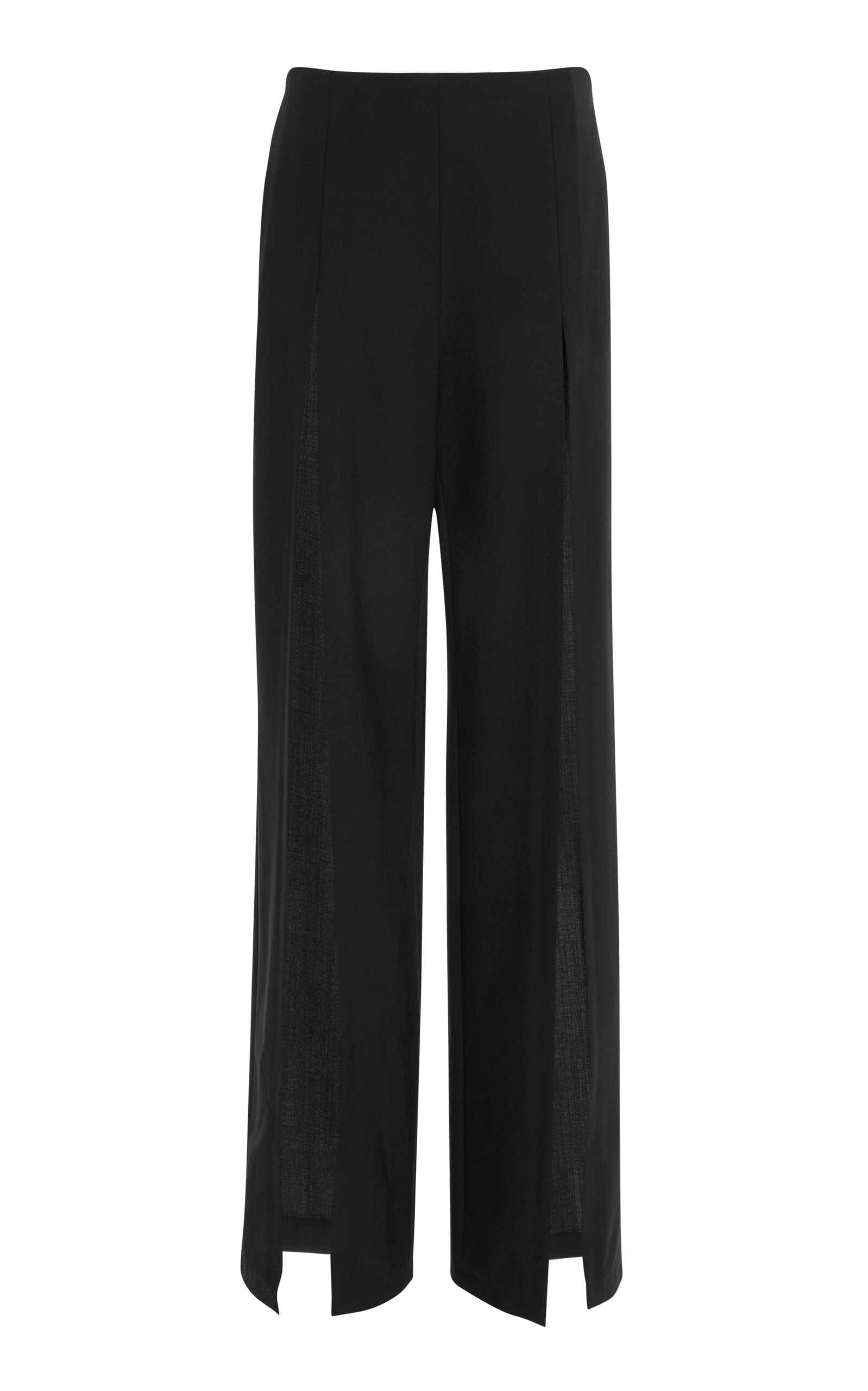 Front-Slit Tailored High-Rise Trousers black - 1