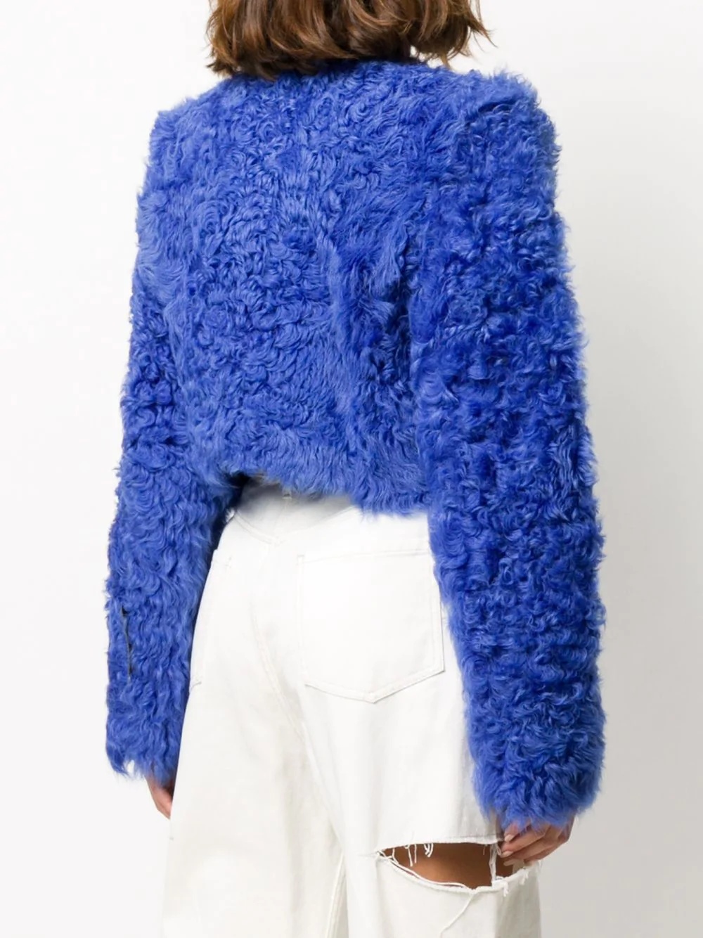 cropped fur jacket - 4