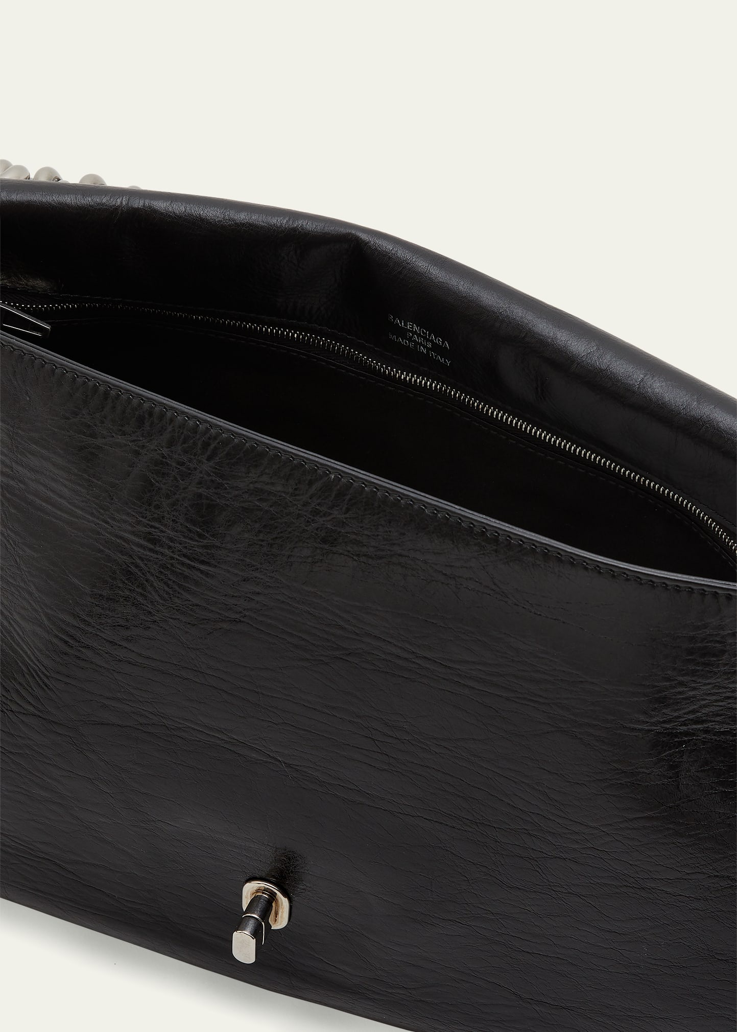 Large Flap Leather Shoulder Bag - 4
