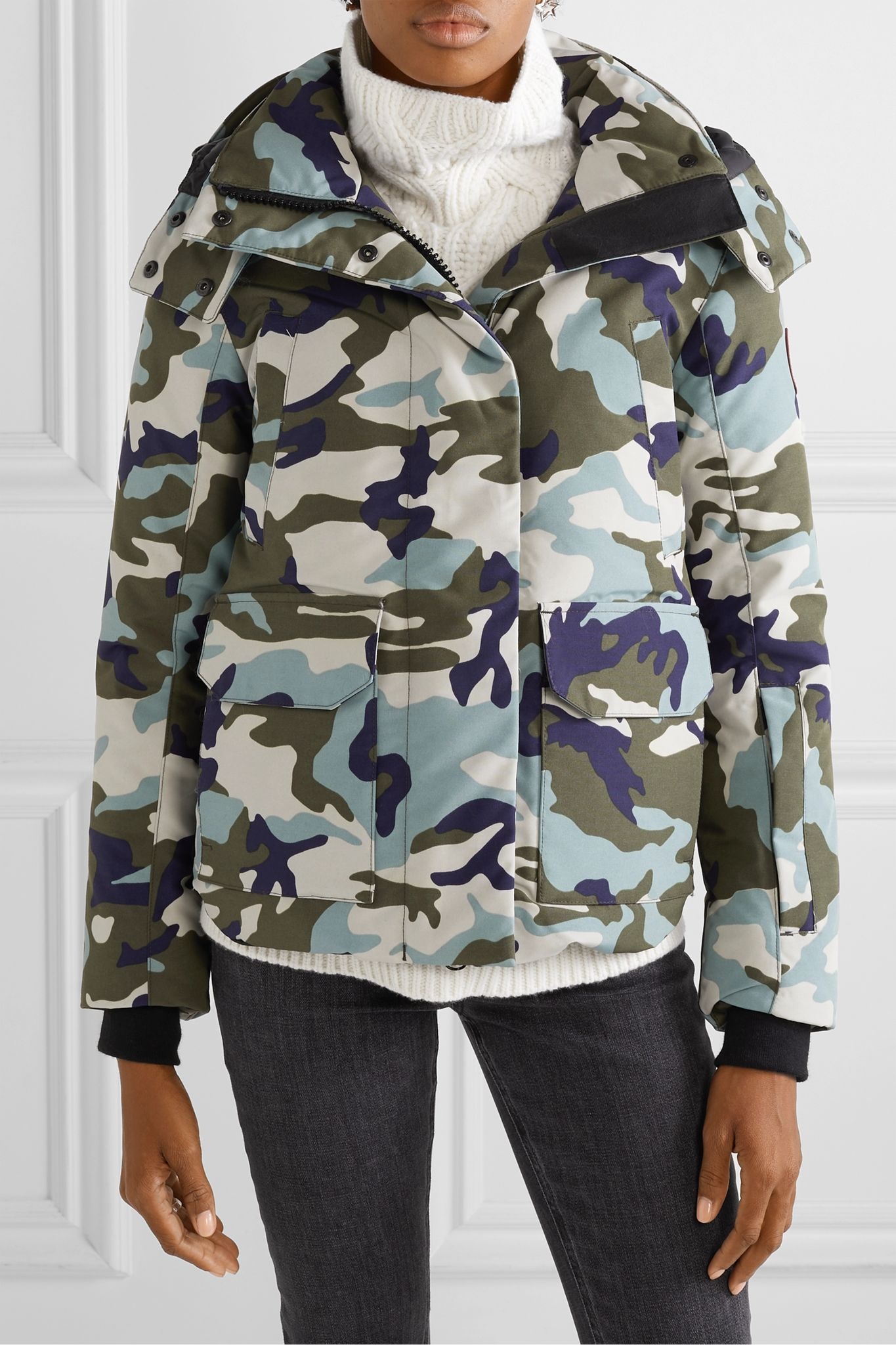 Blakely camouflage-print hooded shell down jacket - 3