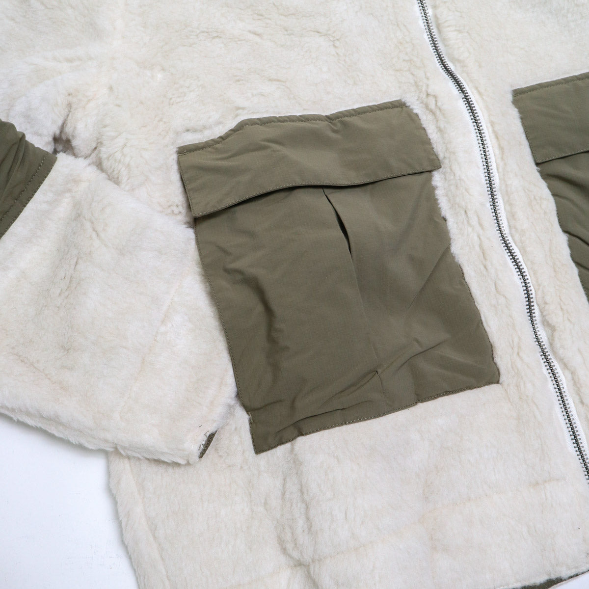 Fleece Jacket Ecru Wool Fleece - 4