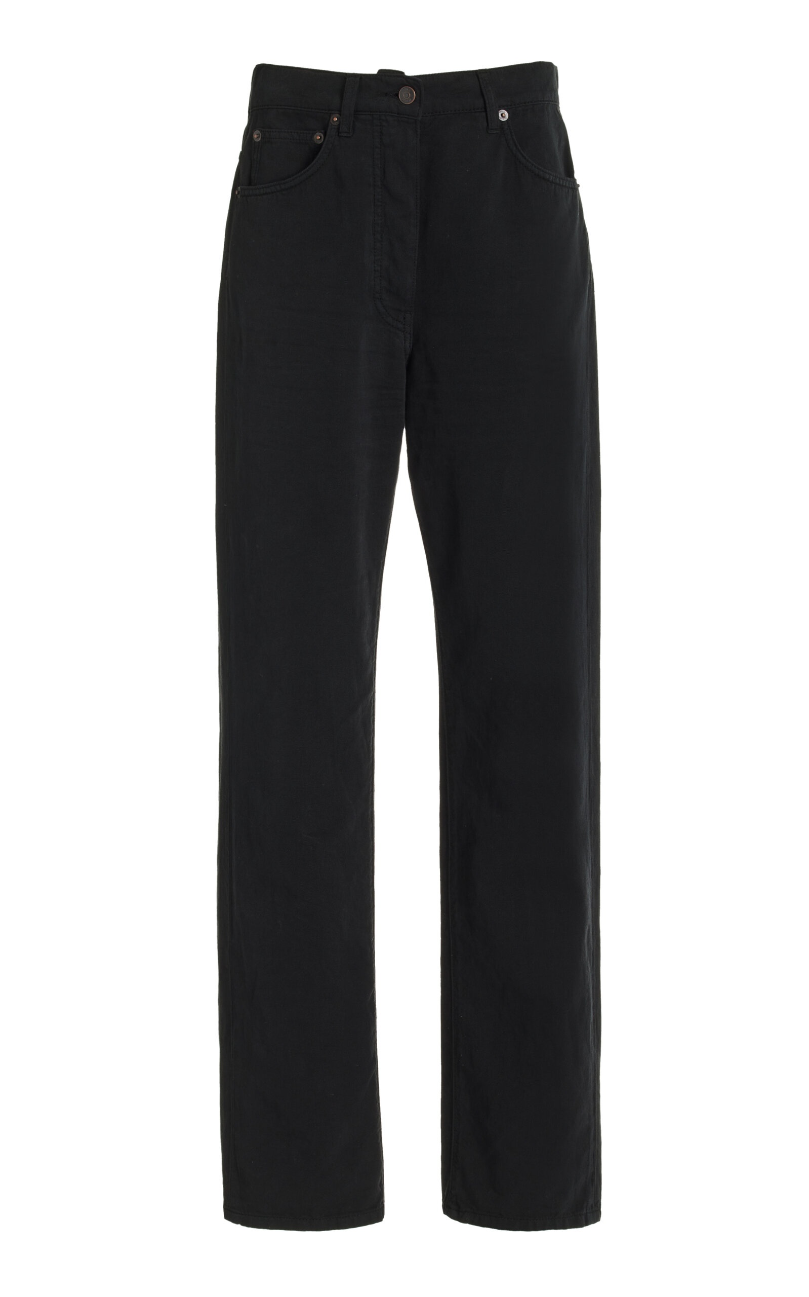 Borjis Rigid High-Rise Straight-Leg Jeans black - 1