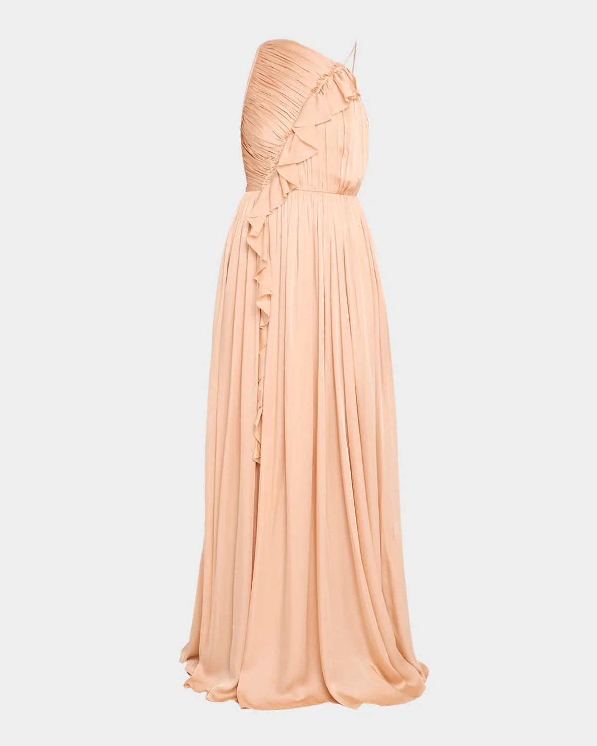Aisha Asymmetric Silk Chiffon Gown - 1