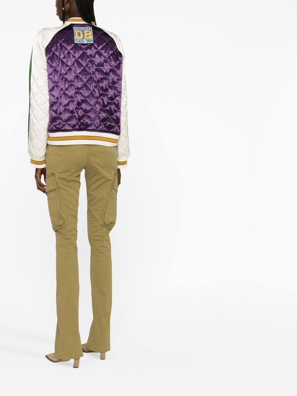 diamond-quilted bomber jacket - 3