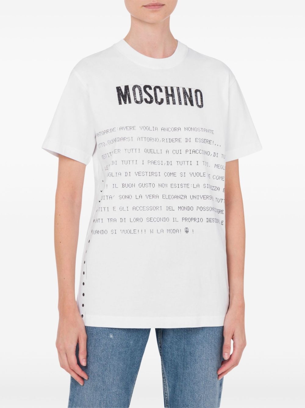 text-print cotton T-shirt - 2
