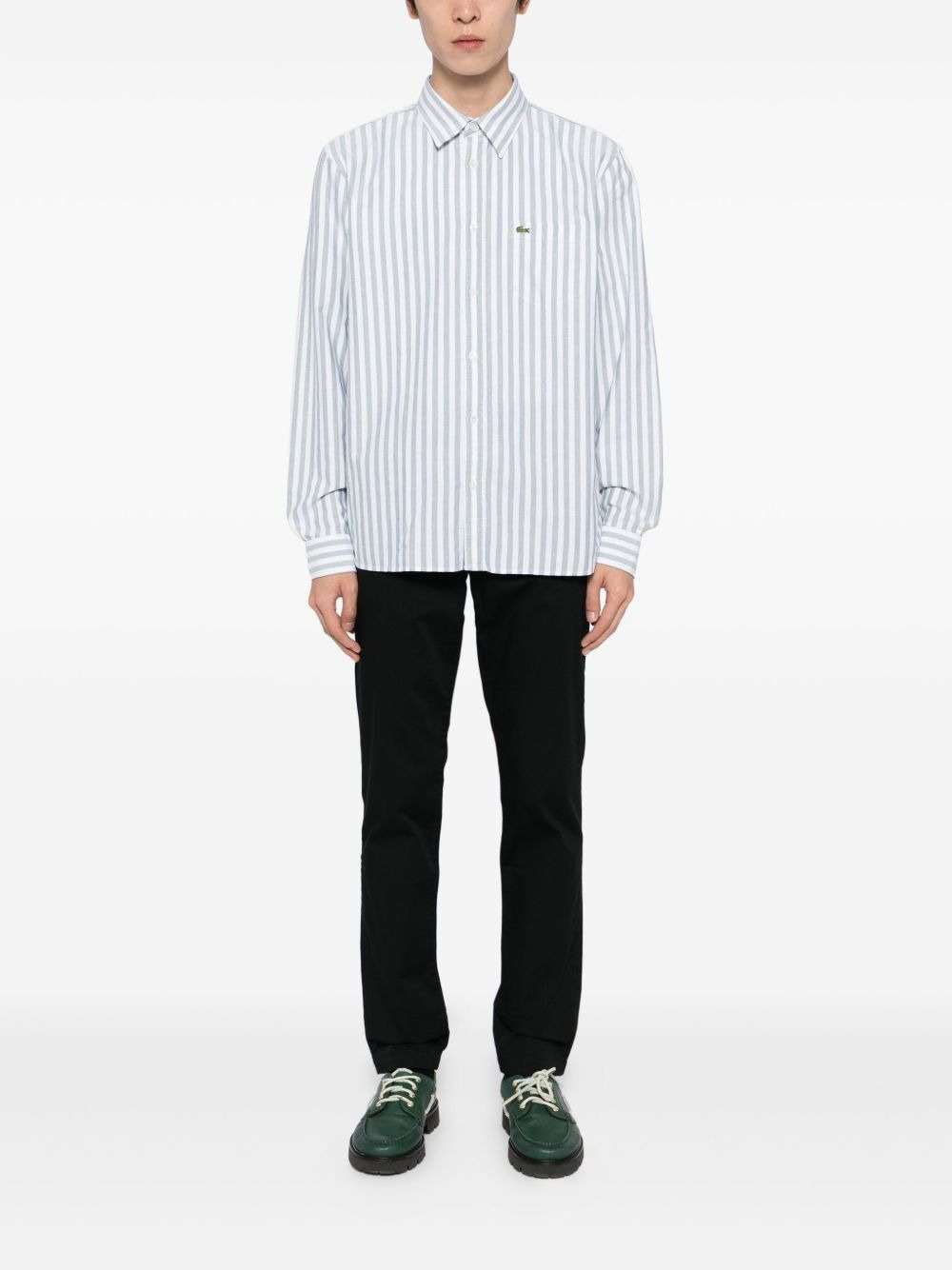 logo-appliqué cotton shirt - 2