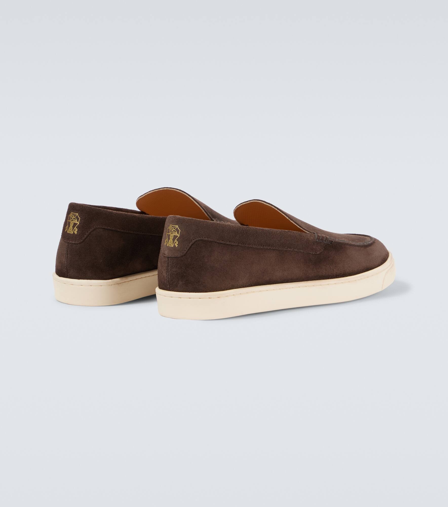 Herringbone suede loafers - 6